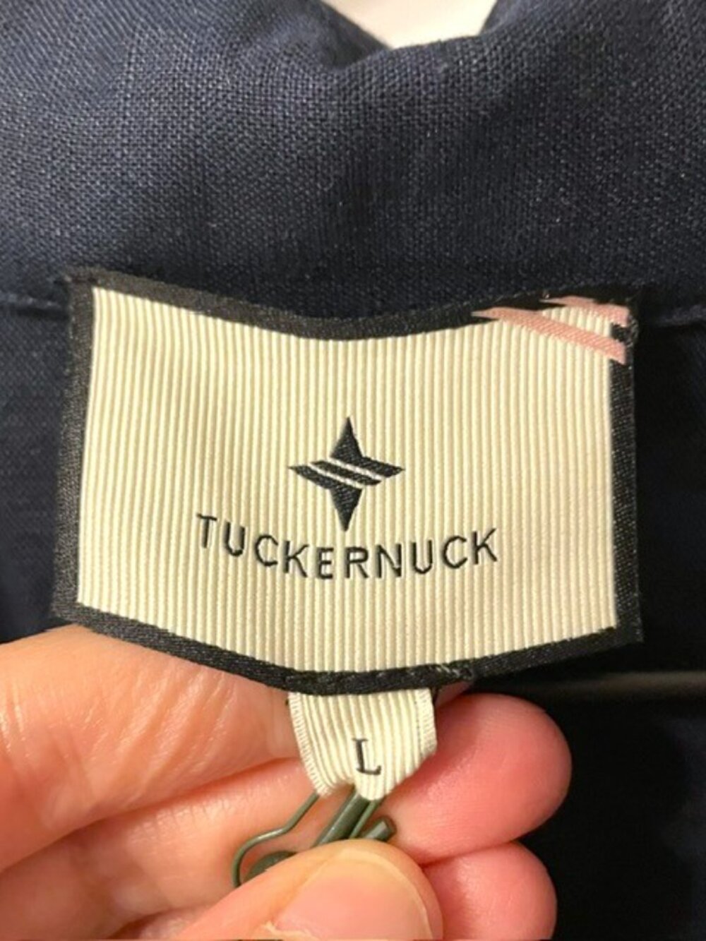 NWT Tuckernuck Linen Eyelet Delphine Mini Dress Navy Size Large Resort Beach - Picture 13 of 16